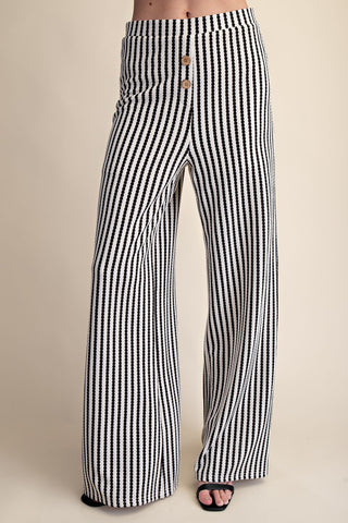 Knit Stripes Sleeveless Vest Pant Set