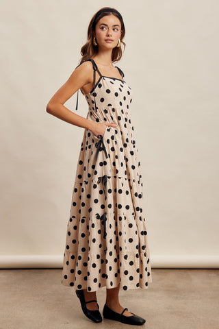 Polka Dot Tiered Maxi Dress