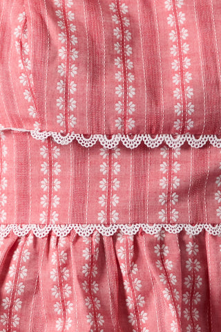 Tiered Cropped Top W Lace Trim