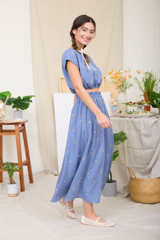 Cropped Balloon Top and Skirt Set