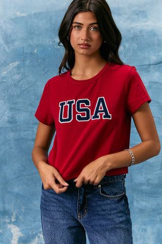 USA SS Round Neck Baby Tee