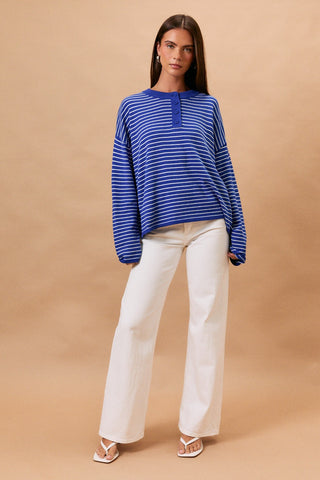 LS Crew Neck Stripe Sweater