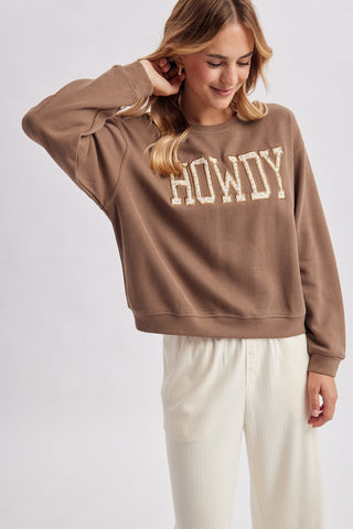 Western 'Howdy' Floral Cozy Sweatshirt
