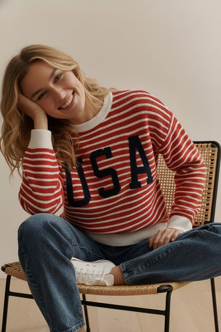 Stripe USA Americana Cloudy Knit Top