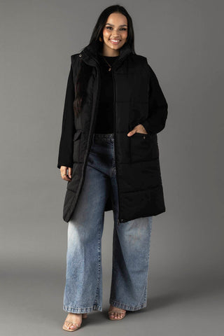 Sleek Zip Front Long Vest