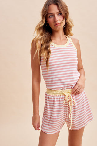 Striped Jersey Tank & Shorts Set