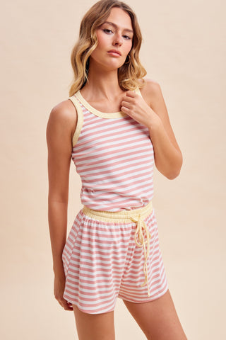 Striped Jersey Tank & Shorts Set