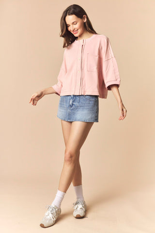 Min Wash Cut Edge Stitch SS Terry Jacket