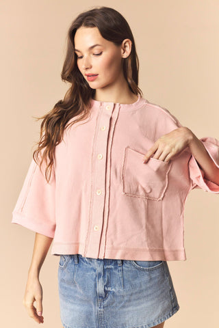 Min Wash Cut Edge Stitch SS Terry Jacket