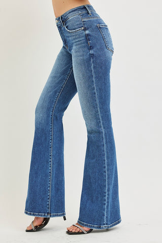 Risen Tummy Control Mid Rise Flare Jeans