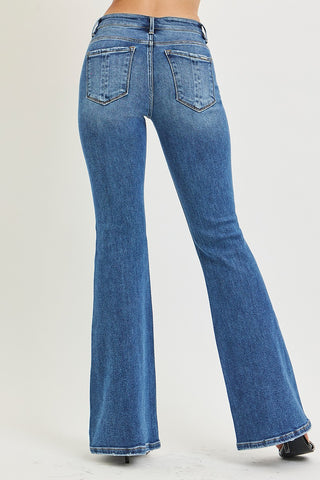 Risen Tummy Control Mid Rise Flare Jeans