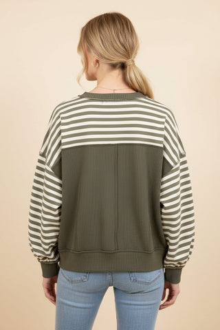 Striped Drop-Shoulder Pullover