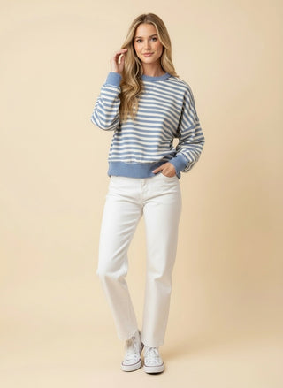 Striped Drop-Shoulder Pullover