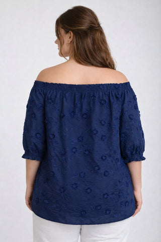 Curvy Embroidered 3D Floral Blouse | JQ Clothing Co.