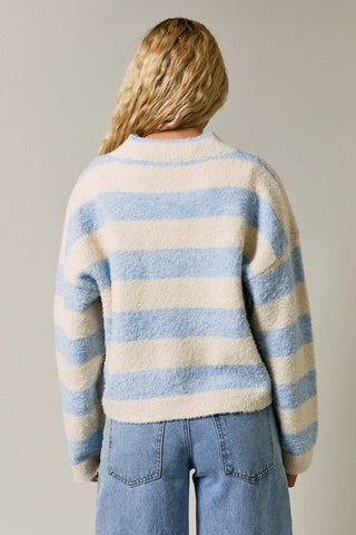 Dreamy High Neck Stripe Cardigan