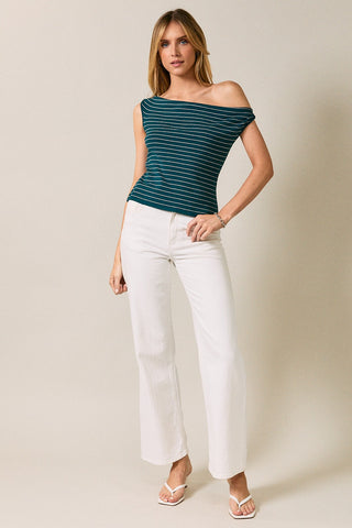 Twisted Detail Stripe Knit Top