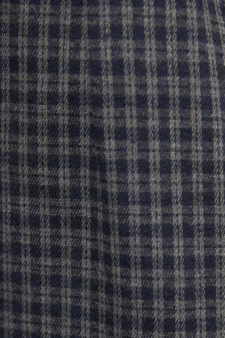 Navy-Grey Plaid Pleated Wide Leg Dress Pants