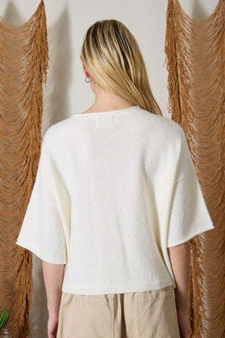 Raw Edge SS Button Down Cardigan