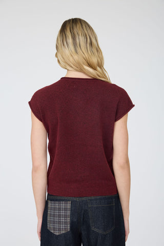 Raw Edge Sleeveless Cardigan
