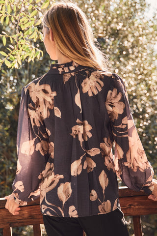 Floral Printed Long Sleeve Blouse