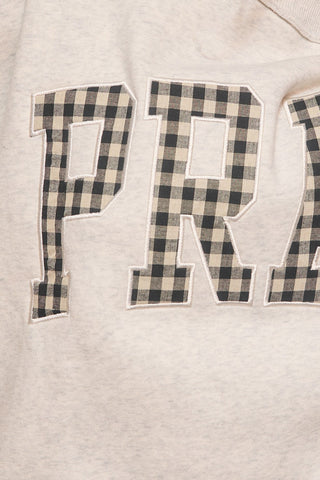 'Pray' Gingham Appliqué Sweatshirt