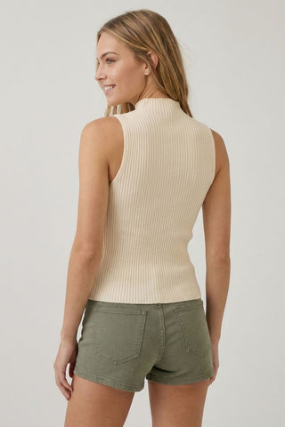 Sleeveless Turtleneck Knit Top