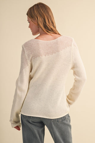 Floral Embroidery Long Sleeve Sweater