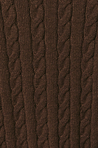 Cable Knit Boxy Crew Neck Cardigan