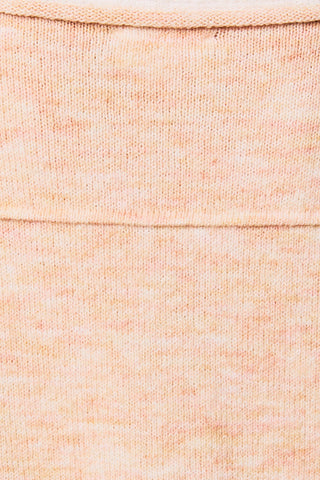Boat Neck Contrast Trim Light Pink Sweater