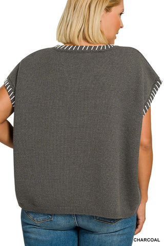 Curvy Stitch Detailed Oversize Sweater