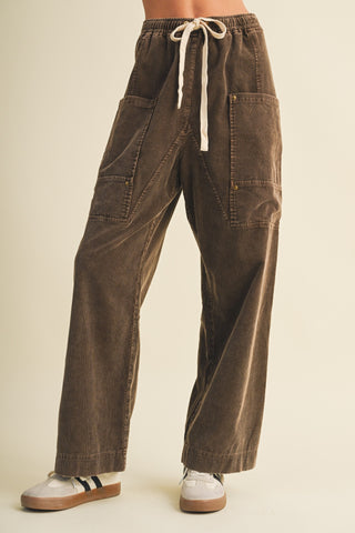 Wide-leg Garment-dyed Utility Trousers