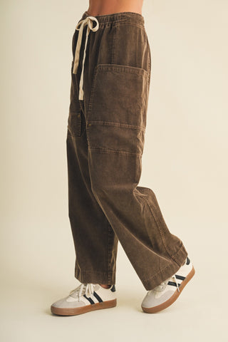 Wide-leg Garment-dyed Utility Trousers