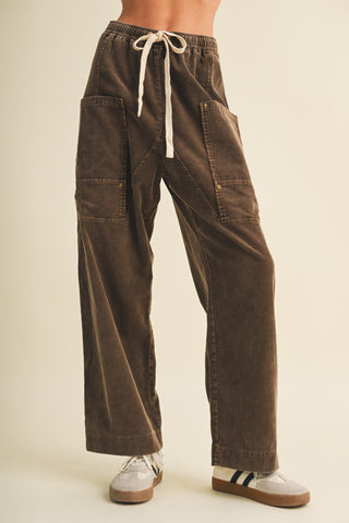 Wide-leg Garment-dyed Utility Trousers