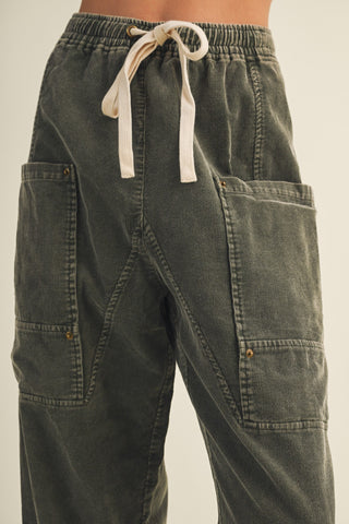 Wide-leg Garment-dyed Utility Trousers