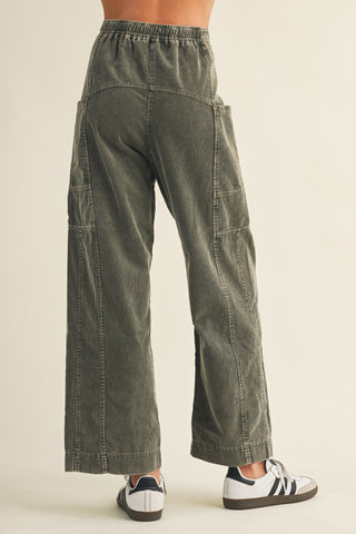 Wide-leg Garment-dyed Utility Trousers