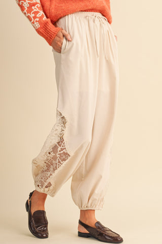 Lace Detail Balloon Pants