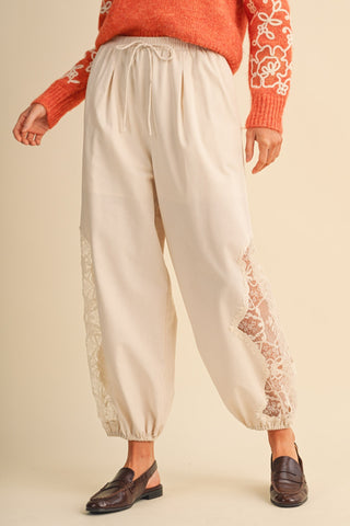 Lace Detail Balloon Pants