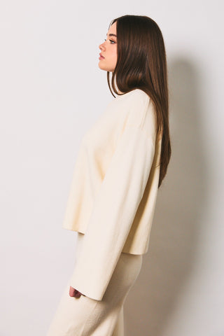 Crew Neck Button Front Knit Cardigan
