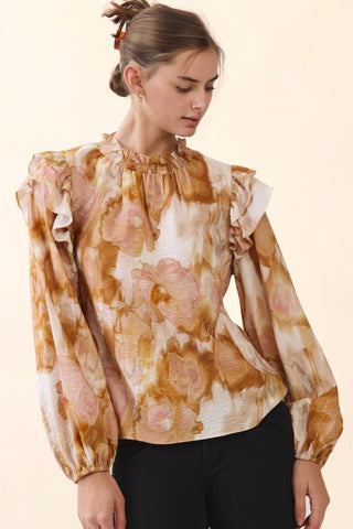 Abstract Floral Printed Blouse
