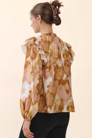 Abstract Floral Printed Blouse