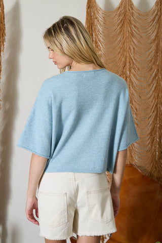 Raw Edge SS Button Down Cardigan