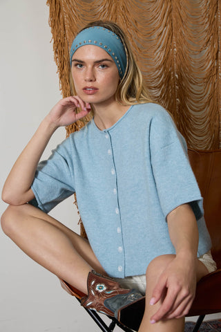 Raw Edge SS Button Down Cardigan