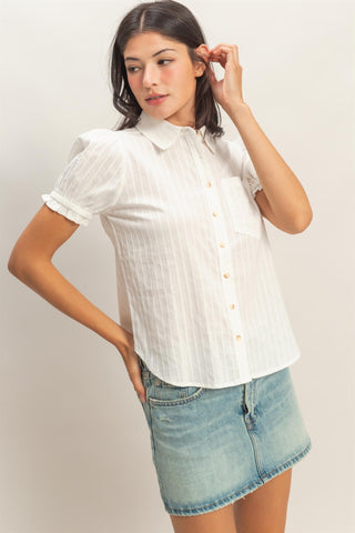 Button-up Puff SS Shirt