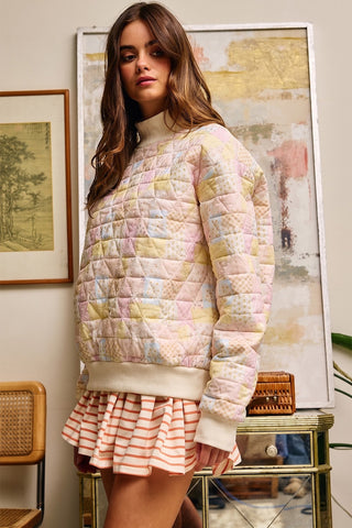 Quilted Pastel Patchwork Pullover