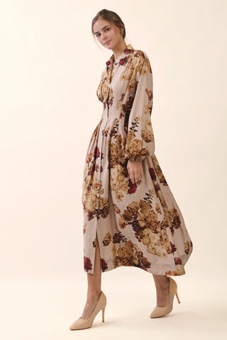 Floral Print Empire Midi Dress