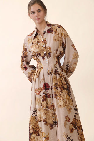 Floral Print Empire Midi Dress