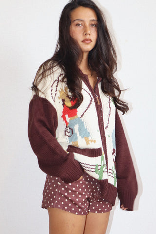 Cowgirl Knit Zip-up Cardigan