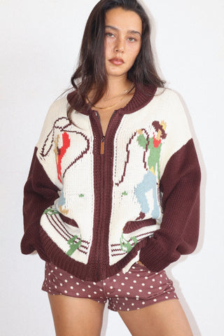 Cowgirl Knit Zip-up Cardigan