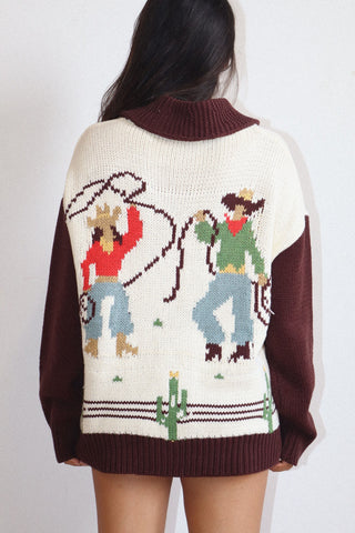 Cowgirl Knit Zip-up Cardigan