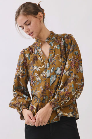Floral Vine Print Blouse